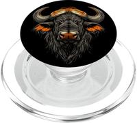 Buffle d'Afrique Buffle Noir des Savanes Afrique Buffles PopSockets PopGrip pour MagSafe