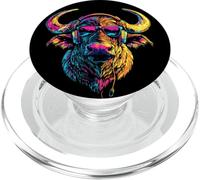 Buffle d'Afrique Buffle Noir des Savanes Afrique Buffles PopSockets PopGrip pour MagSafe