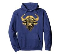 Buffle d'Afrique Buffle Noir des Savanes Afrique Buffles Sweat à Capuche, Unisexe pour Adultes, Bleu Marine, M