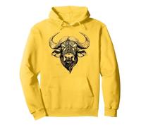 Buffle d'Afrique Buffle Noir des Savanes Afrique Buffles Sweat à Capuche, Unisexe pour Adultes, Citron, M