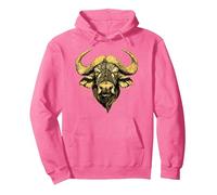 Buffle d'Afrique Buffle Noir des Savanes Afrique Buffles Sweat à Capuche, Unisexe pour Adultes, Rose Vif, L