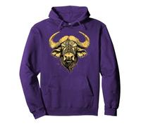 Buffle d'Afrique Buffle Noir des Savanes Afrique Buffles Sweat à Capuche, Unisexe pour Adultes, Violet, S