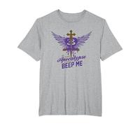 Buffy Contre Les Vampires Si l'apocalypse Arrive, bip me, années 90 T-Shirt, Homme Grandes Tailles, Gris Chiné, 6X Tall