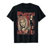Buffy Multi-Scene Collage Vintage Red Tone Y2K TV Show T-Shirt