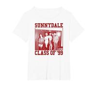 Buffy The Vampire Slayer Front Back Sunnydale High TV Show T-Shirt, Femme Grandes Tailles, Blanc, 4X