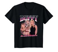 Buffy The Vampire Slayer Iconic Buffy 90's Collage Poster T-Shirt, Enfant, Noir, 12 Ans