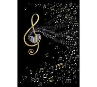 Bug Art - Carte de vœux vierge - Clé de musique - Finition feuille d'or - pour lui/elle