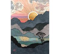 Bug Art Carte de vœux vierge - Gamme Scène - Soleil montagneux