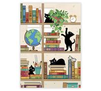 Bug Art Carte de vœux vierge Motif chatons noirs