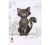 Bug Art Kooks Carte de vœux vierge Motif chaton Kasper en relief avec feuille d'or