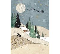 Bug Art Lot de 8 cartes de Noël - Cottage d'hiver en relief avec détails en aluminium - Respectueux de l'environnement et recyclable