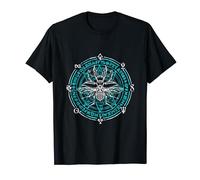 Bug Stag Beetle Insecte Blue Esoteric Spiritual Art Line T-Shirt