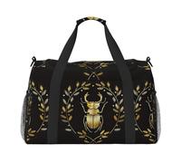 Bug Wreath Hand Travel Bag - Grand sac de courses réutilisable, idéal pour le camping, le sport, la gym et les activités de plein air, Noir , Taille unique