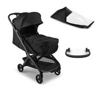 Bugaboo Butterfly 2 Poussette de voyage légère, dimensions cabine, pliable à une main avec le cocon Baby Nest, sa housse de la pluie et la barre de protection - Heritage Black