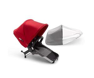 Bugaboo Donkey 3 - Ensemble d'extension duo complet Bugaboo - Chassis Noir/Rouge