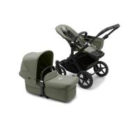 Bugaboo Donkey 5 Mono, Poussette double convertible en côte à côte, design amélioré, siège réversible, direction à une main et rangement extensible, Vert forêt
