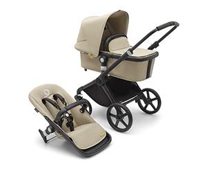 Bugaboo Fox Cub Poussette tout-terrain, poussette et nacelle pour bébé légère et solide, design durable et capote extra-large, pliage autoportant en une seule pièce, beige désert
