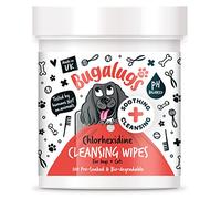 BUGALUGS Lot de 100 lingettes biodégradables à la chlorhexidine pour chien - Pour le toilettage des chiots, des chiens et des chats