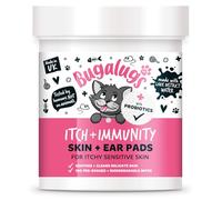 BUGALUGS Lot de 100 lingettes biodégradables pour peau sensible aux démangeaisons et à l'immunité pour animaux de compagnie Utilisation comme lingettes pour oreilles et peau de chien (Cat 100