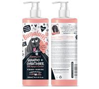 BUGALUGS Shampoing et après-shampoing pour chien avec parfum de luxe 2 en 1 papaye et noix de coco, shampooing professionnel pour chiots et chiens malodorants