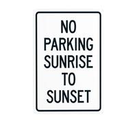 Bugana Panneau d'avertissement en métal « No Parking Sunrise To Sunset In Daylight » - Panneau d'avertissement de sécurité en étain - Pour décoration murale de rue - 20,3 x 30,5 cm