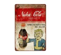 Bugana Plaque en métal pour bar, affiche Nuka Cola, panneau en étain vintage, accessoires de décoration pour garage, arrière-cour, 20,3 x 30,5 cm