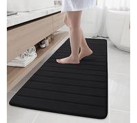 Buganda Tapis de Bain en Mousse à mémoire de Forme, Ultra Doux et antidérapant, Absorbant l'eau et Lavable en Machine, pour Salle de Bain, Douche et Baignoire, 177,8 x 61 cm, Noir