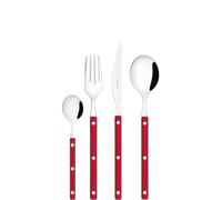 BUGATTI, Allegra, Ménagère de 24 couverts en acier inoxydable 18/10, Service de couverts pour 6 personnes comprenant 6 cuillères, 6 fourchettes, 6 couteaux et 6 cuillères à café. (Rouge)