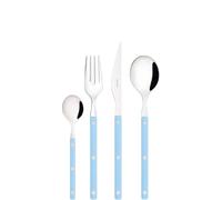 BUGATTI, Allegra, Ménagère de 24 couverts en acier inoxydable 18/10, Service de couverts pour 6 personnes comprenant 6 cuillères, 6 fourchettes, 6 couteaux et 6 cuillères à café. (Bleu Clair)