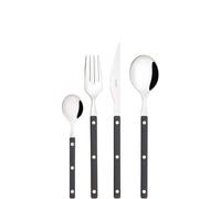 BUGATTI, Allegra, Ménagère de 24 couverts en acier inoxydable 18/10, Service de couverts pour 6 personnes comprenant 6 cuillères, 6 fourchettes, 6 couteaux et 6 cuillères à café. (Noir)