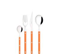 BUGATTI, Allegra, Ménagère de 24 couverts en acier inoxydable 18/10, Service de couverts pour 6 personnes comprenant 6 cuillères, 6 fourchettes, 6 couteaux et 6 cuillères à café. (Orange)