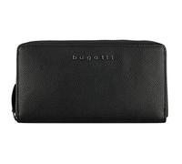 bugatti Bella Portefeuille Long en Cuir Lisse avec Fermeture à glissière et Protection RFID - Noir