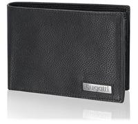 bugatti Cali - Portefeuille pour Homme en Cuir avec Fermeture à glissière et Rabat - Noir