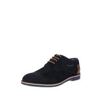 bugatti Homme Demi-Chaussures en Daim en Nubuck et en Cuir, Derby Confortables au Design décontracté, Bleu Foncé, 41 EU