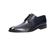 bugatti Homme Chaussure basse business en cuir, Derby avec finition bicolore et semelle intérieure souple, Bleu Foncé, 43 EU