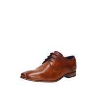 bugatti Homme Chaussure basse business en cuir, Derby avec finition bicolore et coutures main, Cognac, 43 EU