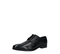 bugatti Homme Chaussure Basse Business en Cuir, Derby avec Finition Bicolore, Coupe Ergonomique avec élastique, Noir, 48 EU