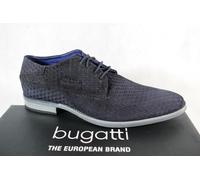 Bugatti Chaussures À Lacets Pour Hommes Sneakers Bleu En Cuir Véritable