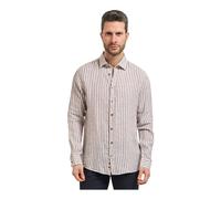 Bugatti - Chemise rayée en lin - Homme - Chemises - Brun - Taille: L