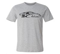 Bugatti Chiron Racing Logo Men's Grey T-Shirt Grey L