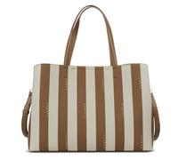 bugatti Cleo grande Tote Bag pour femme, sac à main en simili cuir rayé cognac/beige