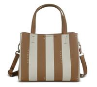bugatti Cleo petite Tote Bag pour femme, sac à main en simili cuir rayé cognac/beige