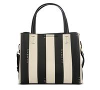 bugatti Cleo petite Tote Bag pour femme, sac à main en simili cuir rayé noir/beige
