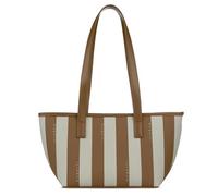 bugatti Cleo Shopper pour femme, grand sac en simili cuir rayé cognac/beige