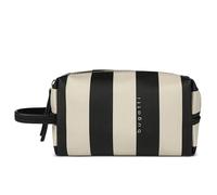 bugatti Cleo Trousse de Toilette, Petite Pochette en Simili Cuir rayé Noir/Beige