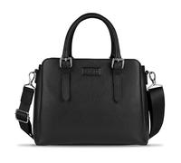 bugatti Elsa Sac à main femme en cuir, sac à poignée avec bandoulière supplémentaire, noir
