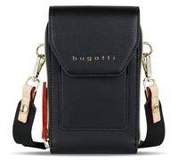 Bugatti Ella portefeuille bandoulière pour femme avec compartiment smartphone, portefeuille en cuir synthétique, noir