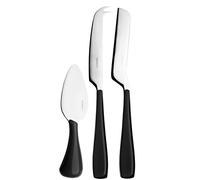 BUGATTI EZNU-057F36/3 Essenza Ménagère de 3 Pièces Couteau à Fromage SAN/Acier Noir 16 x 26 x 3 cm