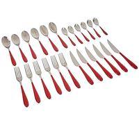Casa Bugatti Ménagère Gioia GG3U-023F50 24 pièces SAN/Acier Rouge 22x8x30 cm
