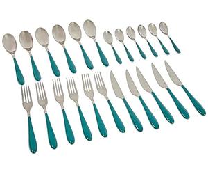 BUGATTI GGCV-023F50 Gioia Ménagère de 24 Pièces Acier INOX Vert Céladon 22 x 8 x 30 cm